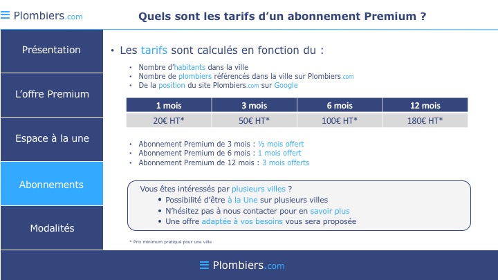 Quels sont les tarifs d'un abonnement Premium ?